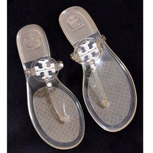Tory Burch Mini Miller  Clear White Jelly Thong Sandal Size 8